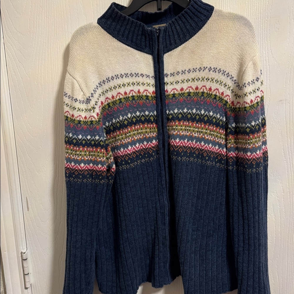 Shaver Lake Women’s XL Full Zip‎ Cardigan Sweater Long Sleeve Colorful Casual - Picture 9 of 10